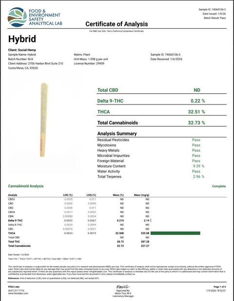 THCA Pre-Roll Hybrid